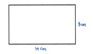Gambarlah sebuah persegi panjang yang memiliki keliling 44cm, dengan panjang nya 6 cm lebih panjang dari lebarnya.Berapa luas persegi panjang tersebut?