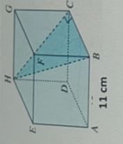 Diketahui panjang sisi AB=11cm. Tentukan : c. Luas segitiga HCB