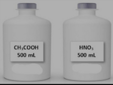 Perhatikan gambar di bawah ini: Terdapat dua larutan asam yang mempunyai harga pH sama. Manakah pernyataan yang sesuai dengan kondisi tersebut? (Ka CH3COOH = 1 x 10^-5)