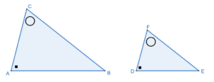 Jawaban yang benar adalah D. (2½, 4, 6) dan (12½, 20, 30).  Pembahasan: Dua bangun dikatakan sebangun, apabila sudut-sudutnya sama besar dan perbandingan sisi-sisi yang bersesuaian sama besar.  Ketika dua segitiga dikatakan sebangun, seperti pada gambar ∆ABC sebangun dengan ∆DEF (lihat gambar di bawah), maka berlaku AB/DE = BC/EF = CA/FD  Maka pasangan segitiga yang sebangun, adalah: (A) (1, 2, 3) dan (4, 5, 6) ¼ = ⅖ = 3/6 ¼ ≠ ⅖ ≠ ½ (tidak sebangun)  (B) (2, 4, 3) dan (2, 5, 4) 2/2 = ⅘ = ¾ 1 ≠ ⅘ ≠ ¾ (tidak sebangun)  (C) (4, 5, 6) dan (6, 7½, 10) 4/6 = 5/7½ = 6/10 ⅔ = ⅔ ≠ ⅗ (tidak sebangun)  (D) (2½, 4, 6) dan (12½, 20, 30) 2½/12½ = 4/20 = 6/30 ⅕ = ⅕ = ⅕ (sebangun)  Jadi, pasangan segitiga yang sebangun adalah D. (2½, 4, 6) dan (12½, 20, 30).