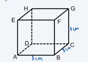 Jawaban yang benar adalah gambar kubus terlampir di bawah  Ingat bahwa kubus adalah bangun ruang sisi datar yang semua sisinya berbentuk persegi dan semua rusuknya sama panjang.  Diketahui kubus ABCD.EFGH dengan panjang rusuk=8 cm sehingga gambar kubus seperti berikut.  Jadi, gambar kubus seperti berikut.