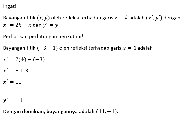 Tentukan Koordinat Bayangan Titik 3 1 Oleh Refleksi Terhadap Garis X 4 Ilmuantekno 6384