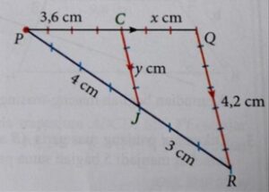 Perhatikan gambar berikut. Tentukan nilai x dan y.