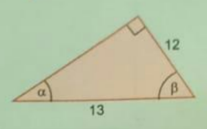 Tentukanlah perbandingan trigonometri untuk sinus α, cosinus α, dan tangen α pada masing-masing segitiga berikut ini!