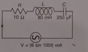 perhatikan rangkaian R-L-C di bawah ini! tentukan nilai tegangan pada ujung-ujung resistor!