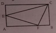 Bangun ABCD adalah bangun persegi panjang. Jika DE = EA = 4cm, AF = 6cm, dan FB = 4 cm. Hitunglah luas dan kelilingnya!