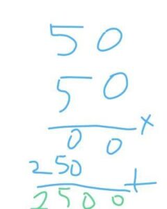 Penjelasan dengan langkah-langkah: 50² = 50×50 = 2.500 Cara di atas ya